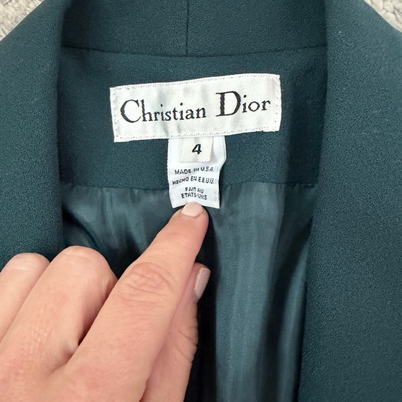 CHRISTIAN DIOR Vintage Wool Blazer Jacket, sz 4 - Picture 11 of 14